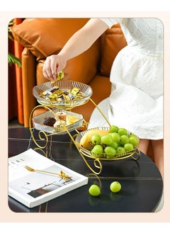 ZCM-HAPPY Multi-layer Fruit and Nut Tray, Suitable For Living Room Coffee Table and Office Snack Display Tray  - Image 3