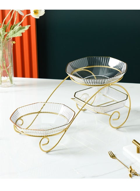 Multi-layer Fruit and Nut Tray, Suitable For Living Room Coffee Table and Office Snack Display Tray