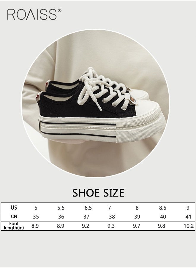 Casual Thick-Soled Canvas Shoes For Women Versatile Basic Canvas Shoes For Daily Commuting Cute Round Toes Adjustable Drawstring Flat Sneakers - pzsku/Z3FB39867EAFAB75017FFZ/45/_/1735202536/4cc95ac0-7f9b-4e2d-b7a1-d82839e5b943