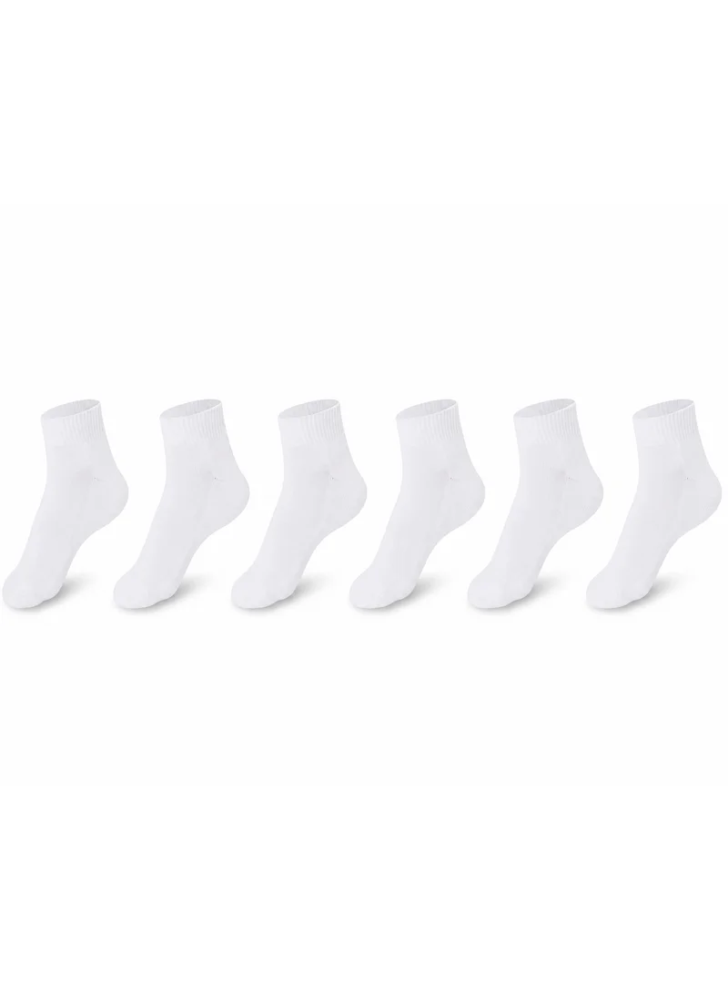 Ampm Mens Cotton-blended Ankle length Socks (PACK OF 6) Double cushioned Sole, Ultra-Soft touch, Secure Gentle Grip, Reinforced stitch, Skin Friendly - WHITE