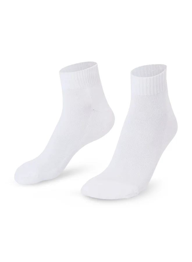 Ampm Mens Cotton-blended Ankle length Socks (PACK OF 6) Double cushioned Sole, Ultra-Soft touch, Secure Gentle Grip, Reinforced stitch, Skin Friendly - WHITE