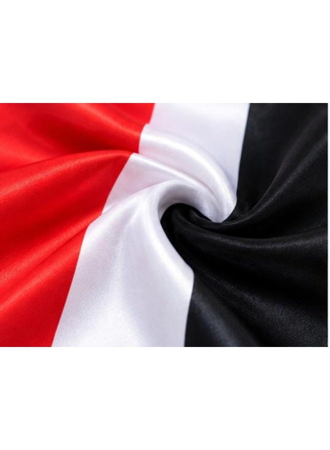 وشاح علم مصر بالألوان الأحمر والأبيض والأسود مع شعار النسر وشراشيب ذهبية – مقاس 150 × 14 سم - Image 3