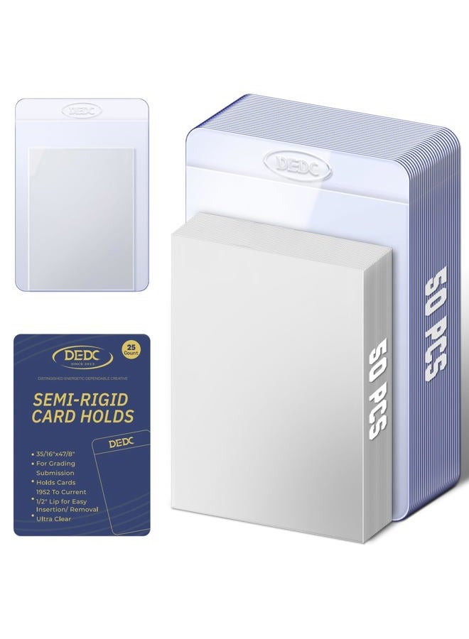 DEDC 100Pcs Card Sleeves-50 Semi Rigid Card Holder & 50 Penny Sleeves for Trading Cards, Rigid Card Sleeves and Thick Card Sleeves Soft Trading Card Shipping Double Protection - Image 1