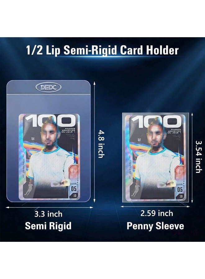 DEDC 100Pcs Card Sleeves-50 Semi Rigid Card Holder & 50 Penny Sleeves for Trading Cards, Rigid Card Sleeves and Thick Card Sleeves Soft Trading Card Shipping Double Protection - Image 2