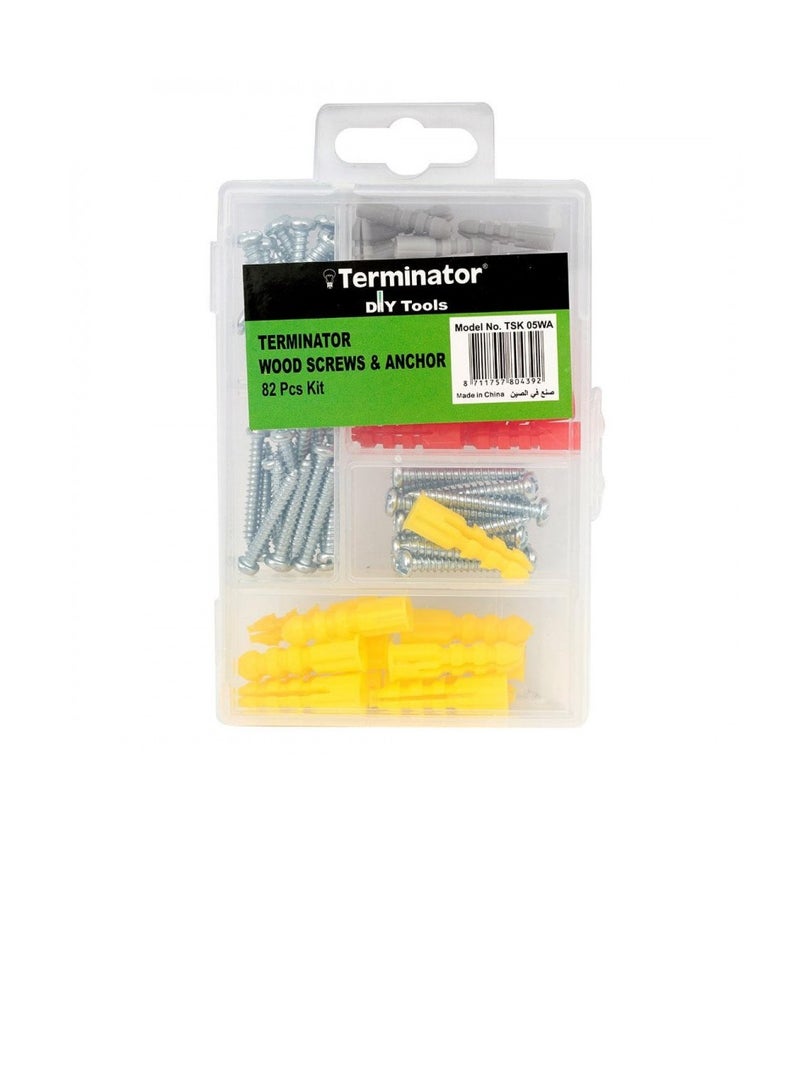 Terminator Wood Screw & Anchor 82pcs Kit - Image 1