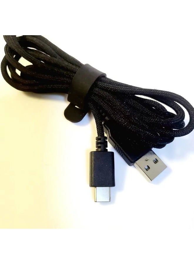 LZYDD 6.5FT Mouse&Keyboard Cables USB Type C Soft Snakeskin Outer Braided Cable for Keychron K2 K3 K7 K8 K4 /GMMK Pro Mechanical Keyboard (Black) - Image 1