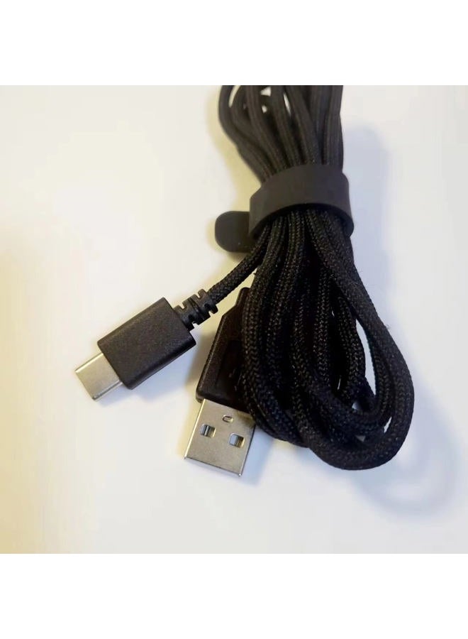 LZYDD 6.5FT Mouse&Keyboard Cables USB Type C Soft Snakeskin Outer Braided Cable for Keychron K2 K3 K7 K8 K4 /GMMK Pro Mechanical Keyboard (Black) - Image 3