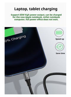 M-PARD M-PARD USB3.0 to Type-c 65W data cable, car Carplay data cable USB A to Type C data cable fast charging weave compatible with iPhone 16/16 Plus/16 Pro/15, Samsung Galaxy S24/S23, Pixel 8/7  - Image 5