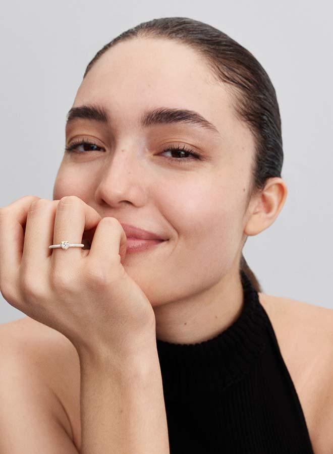 PANDORA White Chakra Heart Ring - Image 4