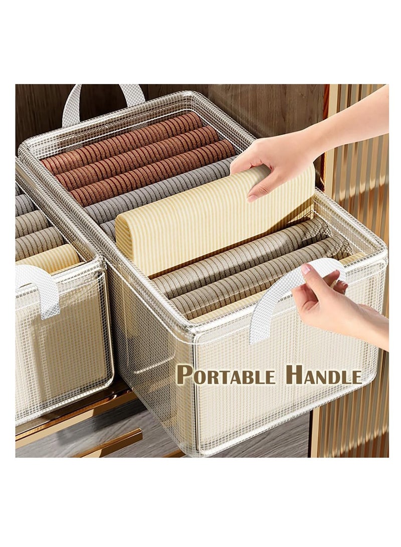CityRiya-Long 3PCS Clothes Storage Box, Stackable Wardrobe Clothes Organizer, Foldable Closet Storage Basket, Drawer Storage Organizer for Clothing, T-Shirt, Jeans, Sweaters, Toys & Books (Transparent)  - Image 5