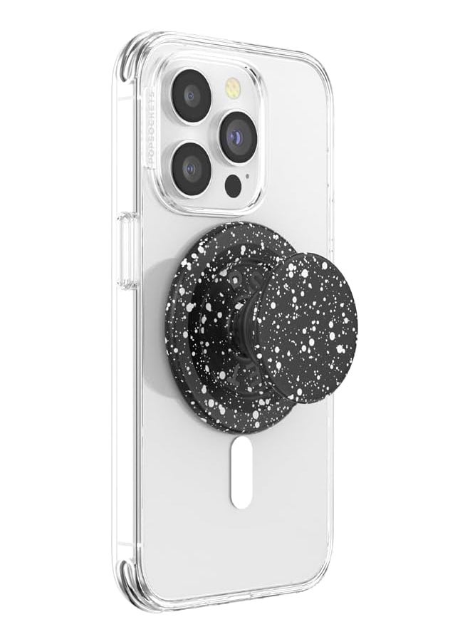 erorex - Popgrip Round For Magsafe Adapter Ring For Magsafe Included Extendable Grip And Stand For Smartphones And Cases With Removable Top Black Speckle - Image 1