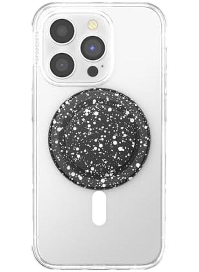 erorex - Popgrip Round For Magsafe Adapter Ring For Magsafe Included Extendable Grip And Stand For Smartphones And Cases With Removable Top Black Speckle - Image 1