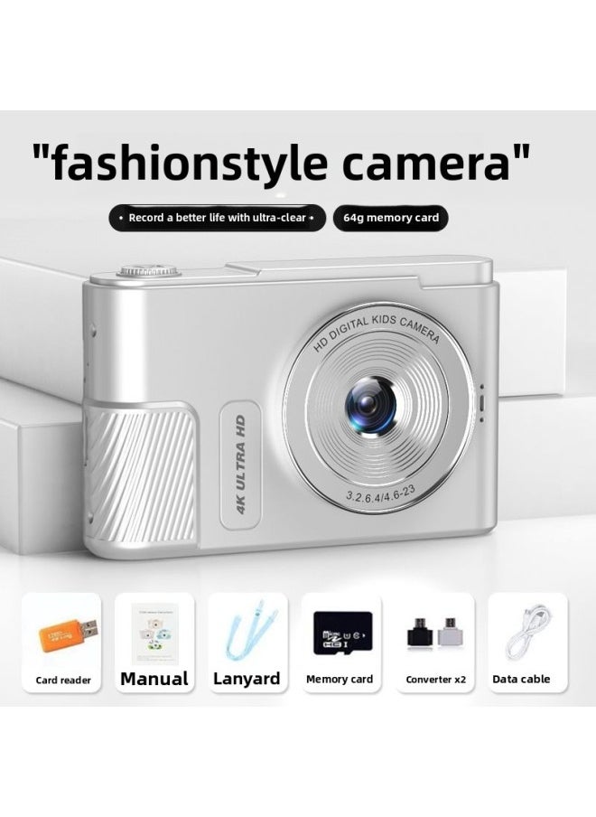 Generic 2024 Digital Camera Video Selfie HD Pixel Entry-level Student Campus Photography Travel Photography-Body Color:9600w Dual Camera + Interstellar Silver - Recordable - Package Four  - Image 1