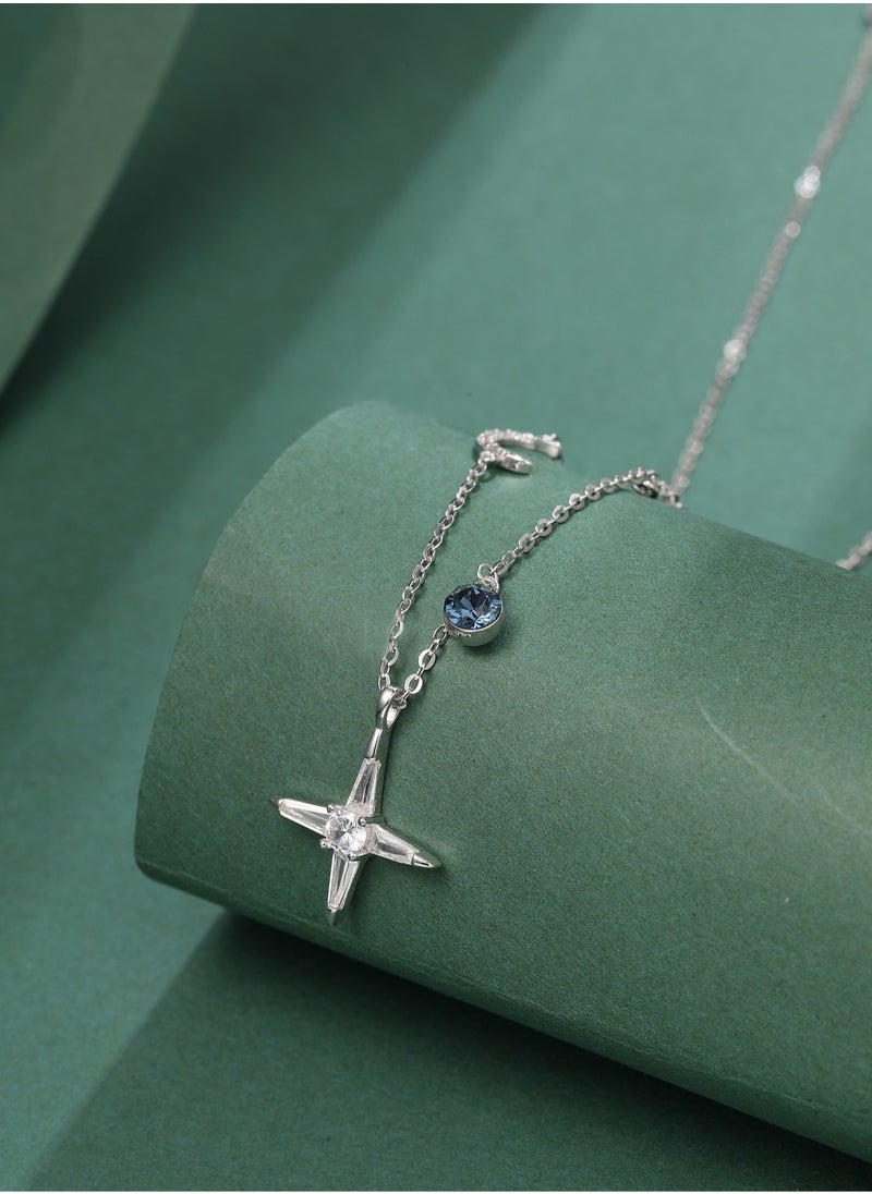 Generic - An all-over 925 silver star moon pendant necklace gift box, fashionable gorgeous date gift, temperament and versatile girl - Image 1