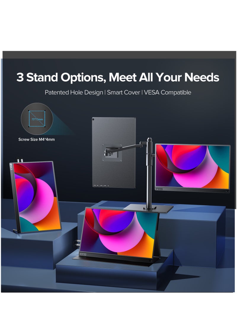 UPERFECT Portable Monitor 16.1 Inch 144 Hz 2K Gaming Monitor 2560 × 1440 QHD IPS USB C & Mini HDMI Port Second Screen for Laptop/Phone/Game Console, VESA Mountable - Image 4