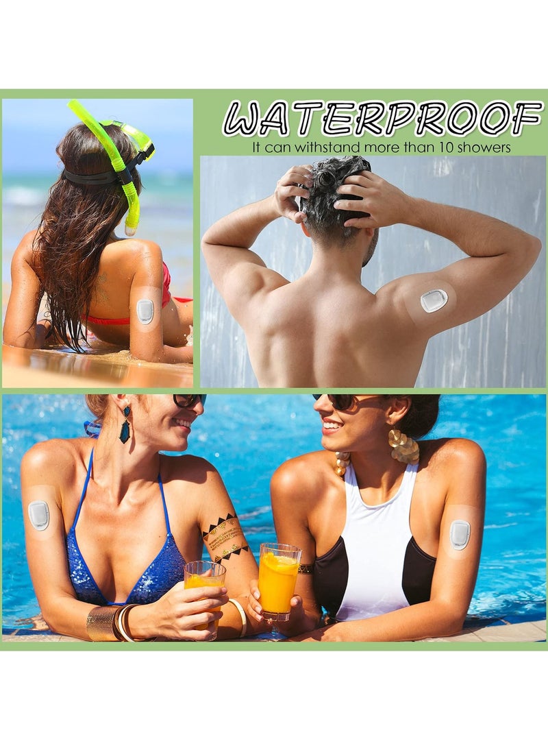 Shower Waterproof Patch Compatible with Omnipod Waterproof Adhesive Patches Transparent Adhesive Patches Overpatch Long Lasting Sweatproof Continuous Monitor Protection (20 Pcs) - Image 3