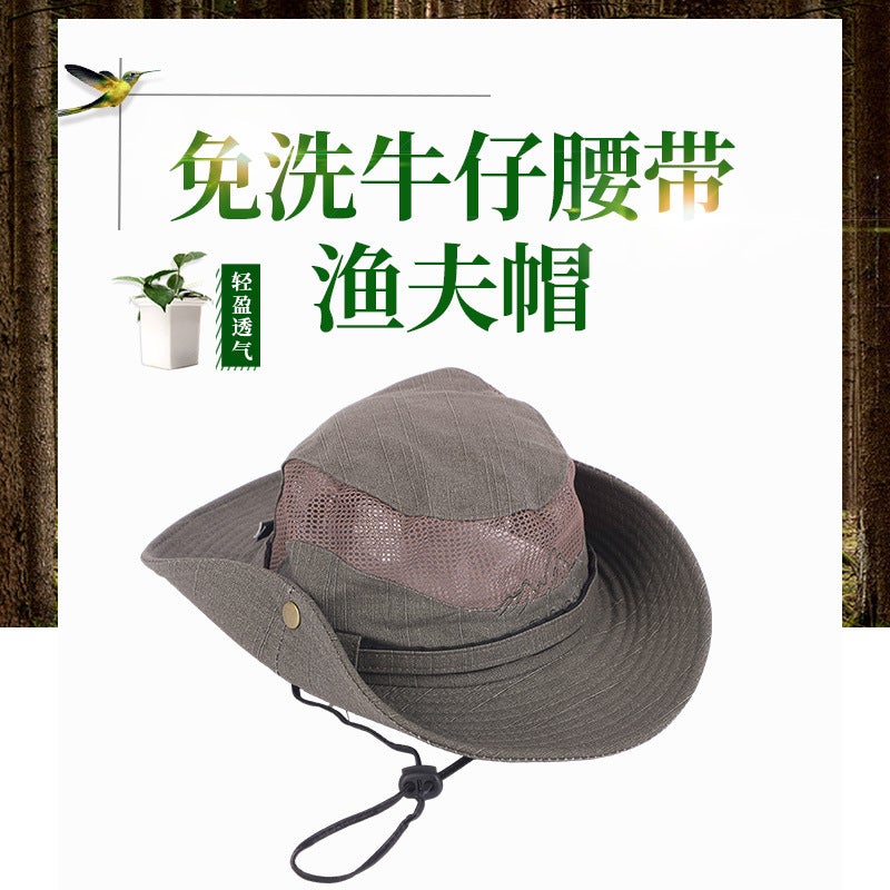 European Men's Bucket Hat Cotton Outdoor Fishing Hiking Camping - Image 2