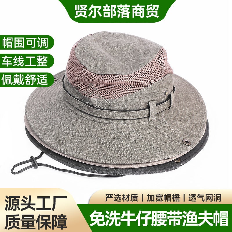 European Men's Bucket Hat Cotton Outdoor Fishing Hiking Camping - Image 4