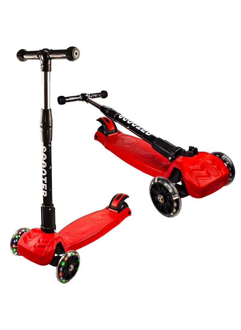 UKR UKR Classic 3-Wheel Folding Kick Scooter - Adjustable Handlebar & Light-Up Wheels for Kids Ages 3 to 6 | Perfect for Toddler Girls & Boys  - Image 1