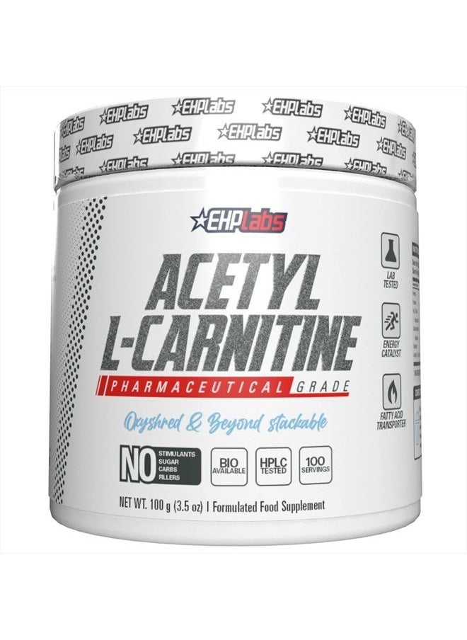 EHP Labs EHPlabs Acetyl L Carnitine - Supports Natural Energy Production, Aids Metabolism, Assists in Healthy Brain Function, Supports Heart Health, Non GMO, Vegan, Gluten Free - 100 Serves  - Image 1