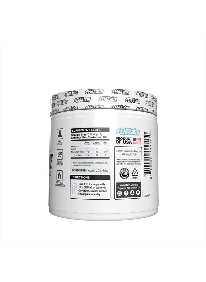 EHP Labs EHPlabs Acetyl L Carnitine - Supports Natural Energy Production, Aids Metabolism, Assists in Healthy Brain Function, Supports Heart Health, Non GMO, Vegan, Gluten Free - 100 Serves  - Image 2