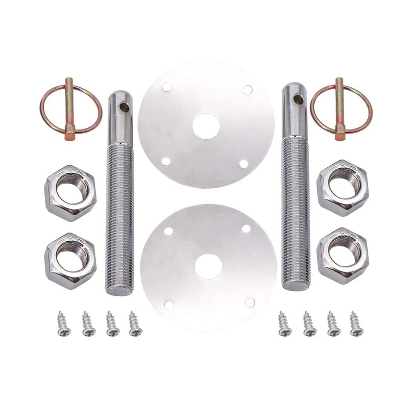 kipa Stainless Hood Pin Set Chrome Hardware for Chevy Ford Mopar Drag Racing Race Durable # 4056 - Image 1