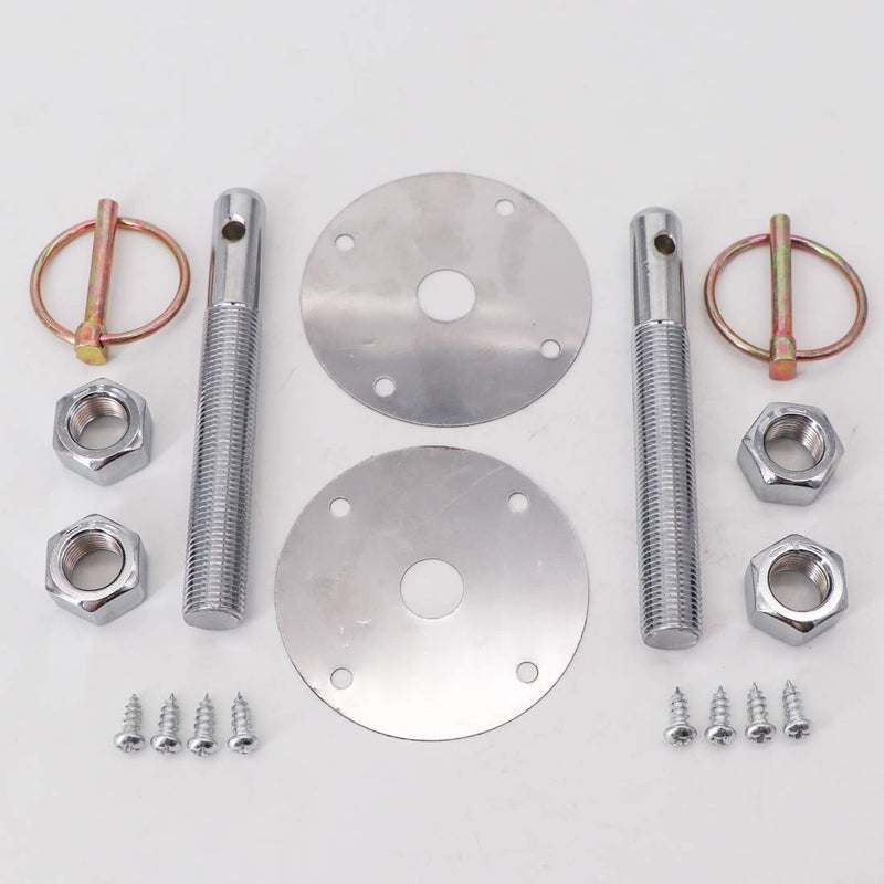kipa Stainless Hood Pin Set Chrome Hardware for Chevy Ford Mopar Drag Racing Race Durable # 4056 - Image 2