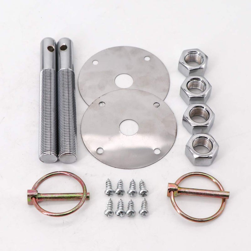 kipa Stainless Hood Pin Set Chrome Hardware for Chevy Ford Mopar Drag Racing Race Durable # 4056 - Image 5