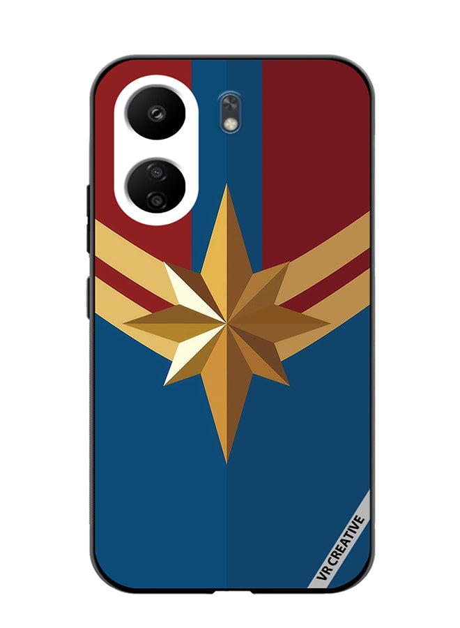 VR CREATIVE Protective Case Cover For Xiaomi Redmi 13C Captain Marvel Logo Design Multicolour - Image 1