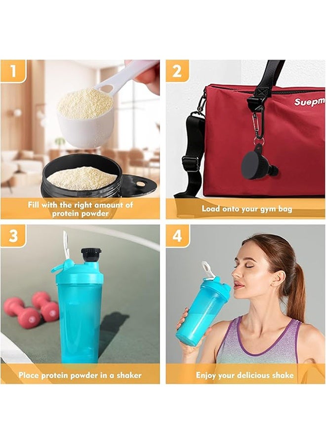 2 Pack Protein Powder Funnel, Portable Protein Powder Keychain, 50ml Protein Powder Holder, Protein Powder Container for Workouts, Fitness and Traveling - Image 4