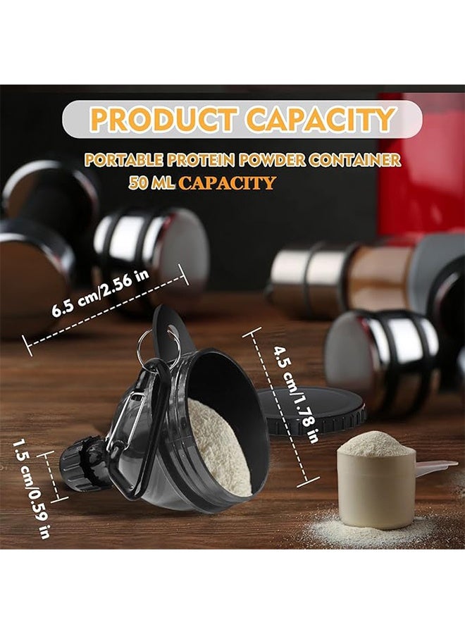 2 Pack Protein Powder Funnel, Portable Protein Powder Keychain, 50ml Protein Powder Holder, Protein Powder Container for Workouts, Fitness and Traveling - Image 2