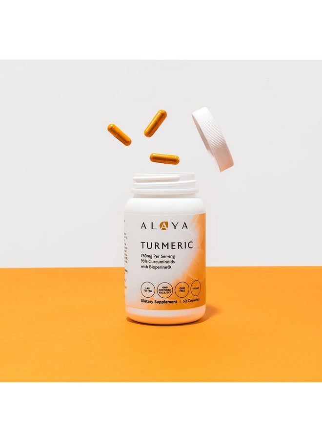 Alaya Naturals Alaya Naturals - Premium Turmeric Curcumin with Bioperine - 750 mg with 95% Standardized Curcuminoids Per Capsule - High Potency, Absorption, & Availability - Non-GMO, Lab Tested  - Image 5