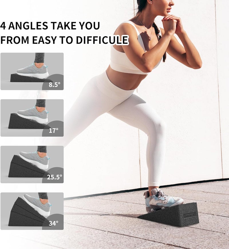 PROIRON Squat Wedge 4 Heights Adjustable Slant Board Heel Elevated Squats Anti-Slip Workout Squat Wedges for Rehabilitation and Stretching of The Calf, Ankle and Foot - Image 4