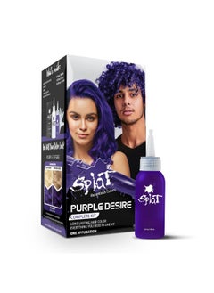SPLAT Purple Desire Semi Permanent Hair Dye Kit with Bleach, 1 Application, Includes Purple Hair Dye, Oxide & Bleach Powder, Vegan & Cruelty Free Hair Color  - Image 1