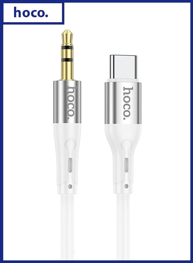 hoco. UPA22 Cable 3.5mm to Type-C audio conversion(White)  - Image 1