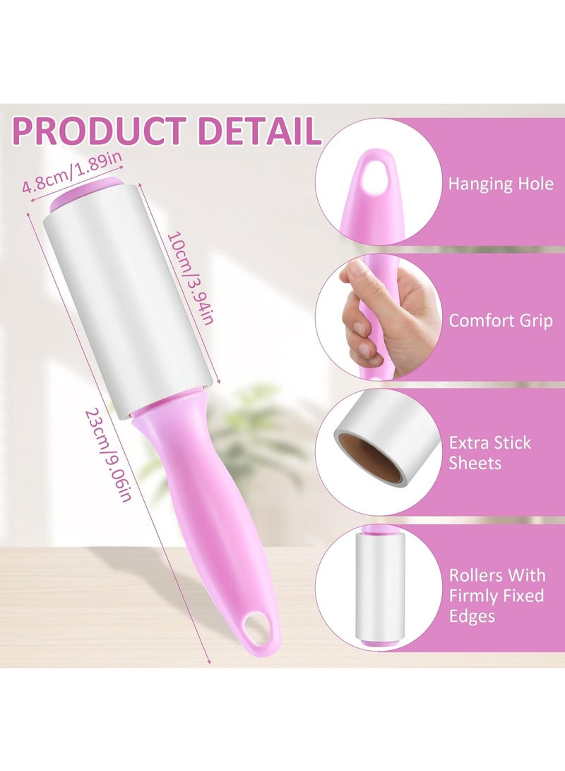Meetion مجموعة مزيل الشعر رول لنت extra لاصق قابل لإعادة الاستخدام - مقبض متين، 3 عبوات (165 ورقة)، فرشاة زغب للملابس/الأثاث/السرير/السيارة/شعر الكلب والقطط/السجاد/الغبار - Image 2