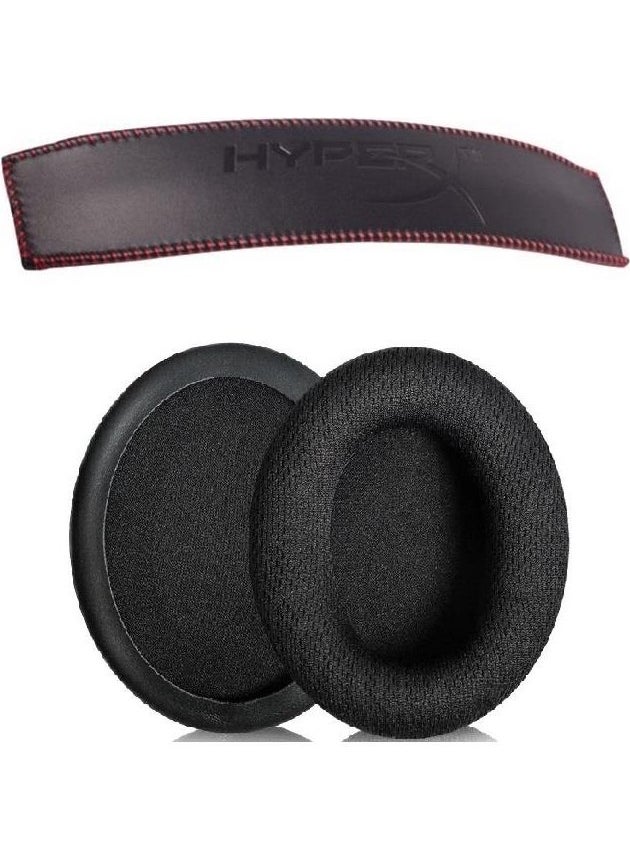 Schulzz - Kingston Hyperx Cloud 2 Compatible Fabric Headphone Pad and Leather Headband - Image 1