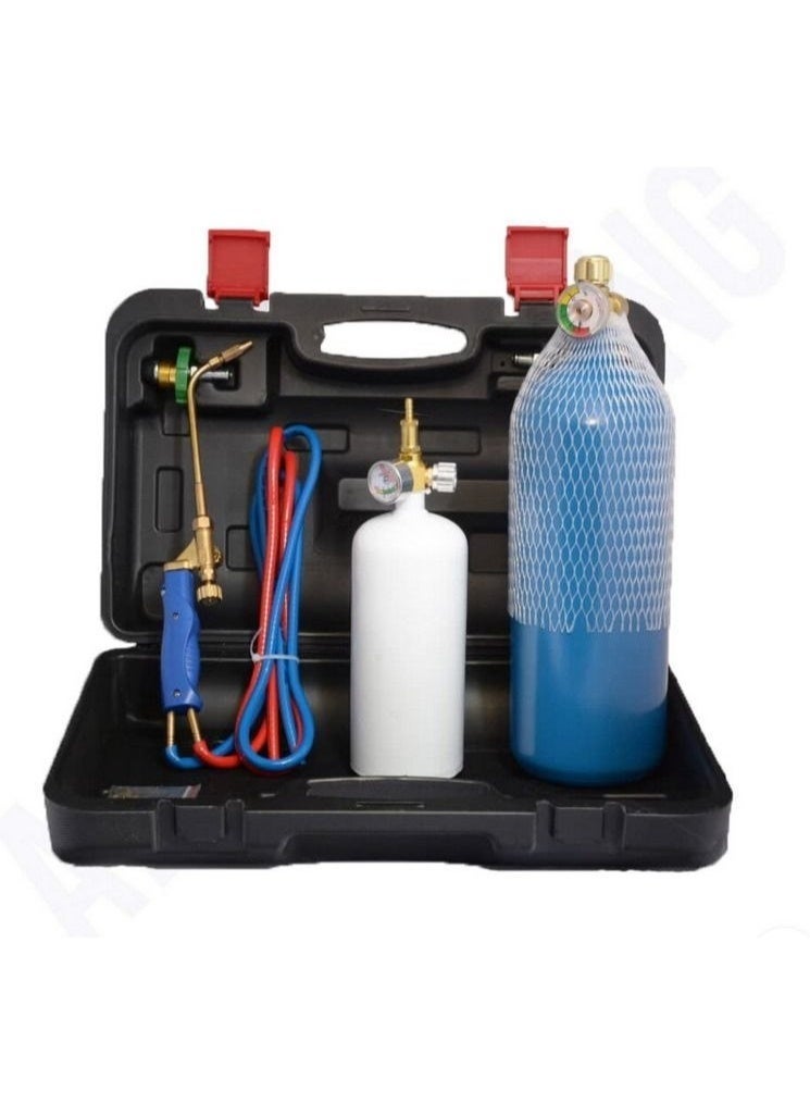 Portable Welding Kit with 2L Oxygen Gas Cylinder, Torch Set, Storage Case - Image 1