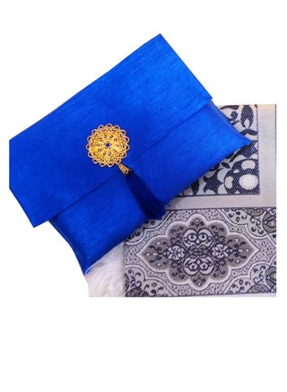 Premium Turkish Prayer Mat with Matching Pouch Blue - pzsku/Z3FB4798BF633F8EA512EZ/45/_/1646713782/3f2640b2-0a0d-4a9a-9c77-b5380924edea