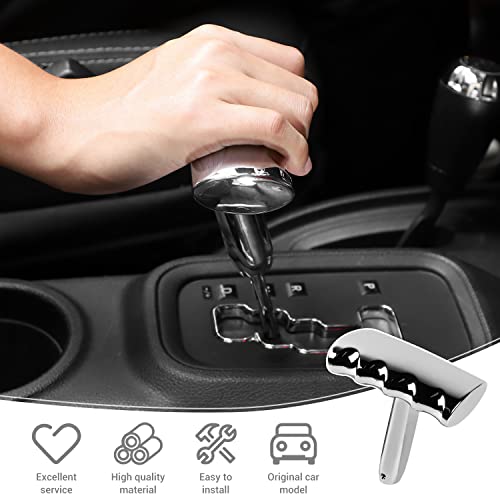PDKLIN T-Handle Metal Gear Shift Knob for 2008-2014 Jeep Wrangler,2011-2014 Liberty/Durango,2011-2013 Grand Cherokee,2009-2014 Dodge Ram (Chrome) - Image 4