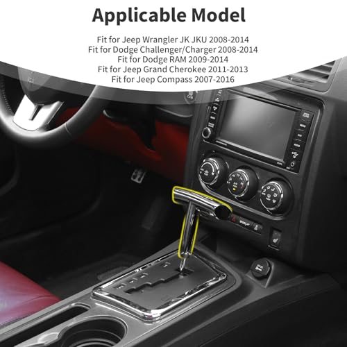 PDKLIN T-Handle Metal Gear Shift Knob for 2008-2014 Jeep Wrangler,2011-2014 Liberty/Durango,2011-2013 Grand Cherokee,2009-2014 Dodge Ram (Chrome) - Image 5