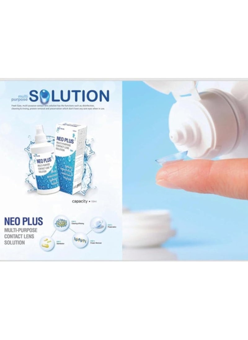 neo plus Multi-purpose contact lens solution 130 ml with lens case  - Image 3