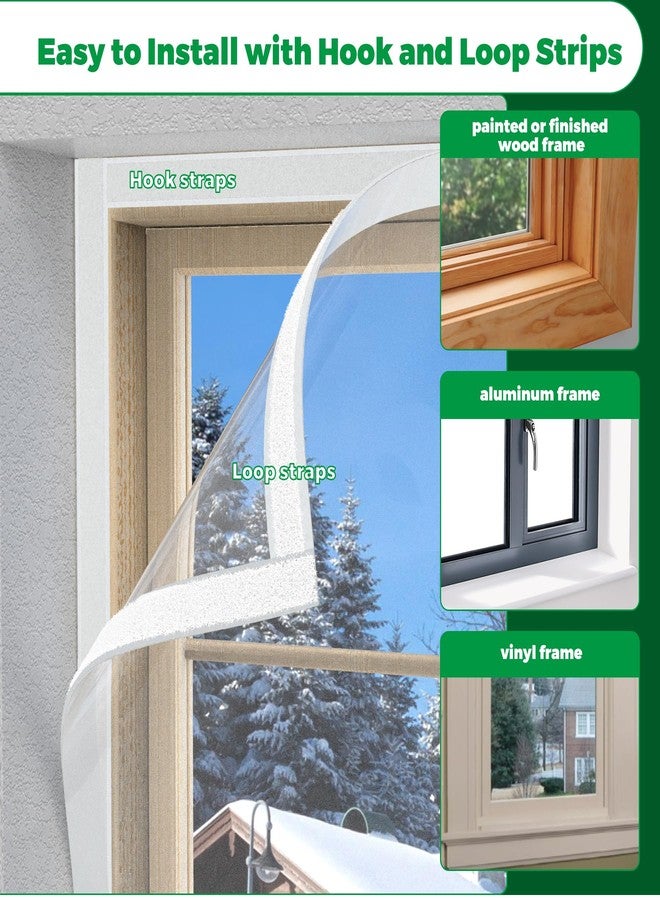 Forestchill Window Insulation Kit, 79" x 79" (200 x 200cm) Adjustable Window Seal Kit, Winter Indoor Insulator Kit to Block Cold, Dust, Heavy Duty Plastic Window Film with Hook & Loop Strips - Image 4