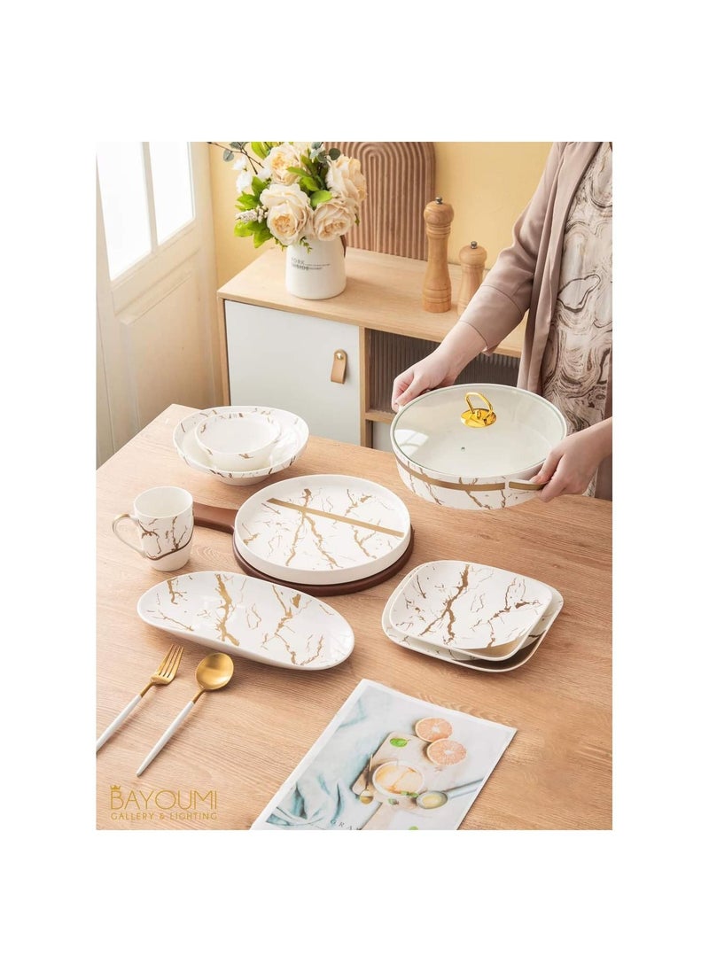 MARBLE Persalin dinner set, 35 pieces, white marble, 022800023  - Image 4