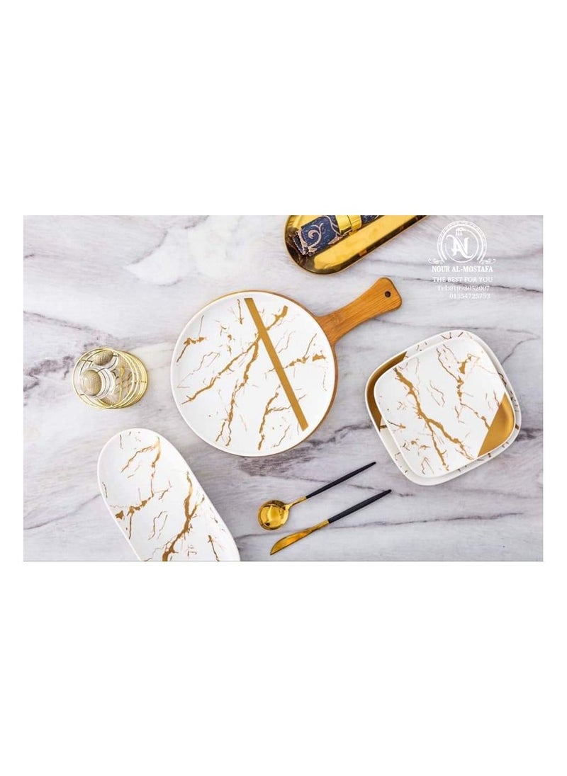 MARBLE Persalin dinner set, 35 pieces, white marble, 022800023  - Image 2