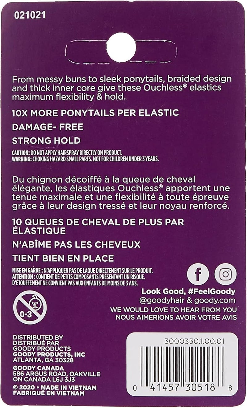 Goody Ouchless Mini Braided Elastics for Kids - 50 Count, Multi-Colour - Image 3