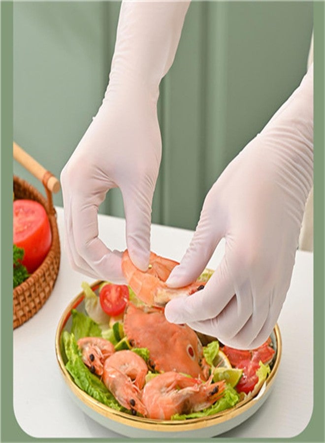 EBIEFLY Nitrile Latex Dish Gloves Disposable 12" 30Pcs Long Cleaning Glove for Kitchen Household Waterproof Anti-slip Thickened Soft (White) - Image 3