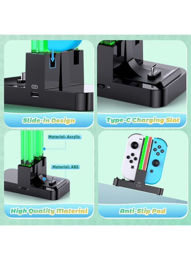 FastSnail Controller Charger Compatible with Nintendo Switch and OLED Model for Joycon, Charging Station for Joy Con and for Pro Controller with Charger Indicator and Charging Cable - Image 5