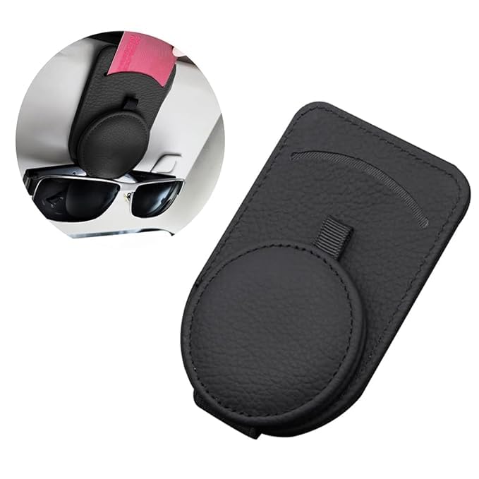 POPAXY Multi-Functional Car Sun Visor Glasses Holder Clip with Card Organizer – Compact Vehicle Accessory for Sunglasses, Parking Cards, and Bills – Easy Install, Secure Grip - Image 2