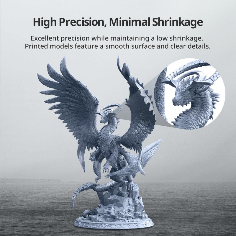 ANYCUBIC Tough Resin 2.0, 3D Printer Resin with Upgraded High Toughness and High Precision, 365-405nm Fast Curing 3D Resin for 4K 8K LCD/DLP/SLA 3D Printing (Grey, 500g) - Image 3